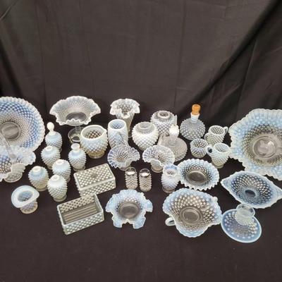 Fenton Blue Opalescent Hobnail Glass Collection – Bowls, Vases, Baskets & More | 30+ Pieces