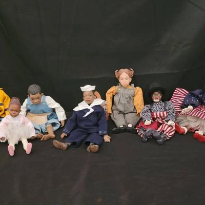 Daddy’s Long Legs Figures by Karen Germany | 7 Character Dolls | 1990s Signed