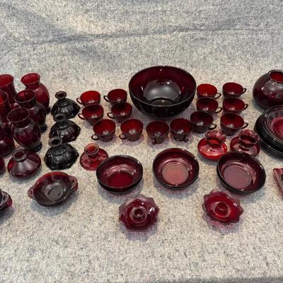 Ruby Red Glassware Collection | Bowls, Vases, Cups, Plates & More | Over 50 Pieces