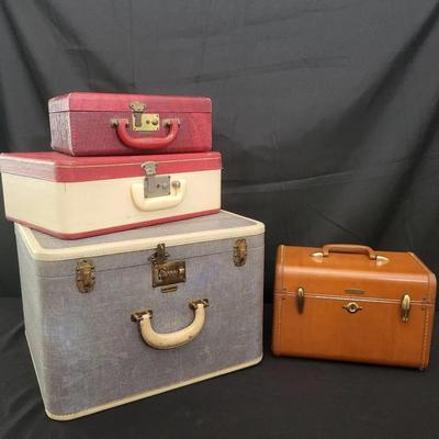Vintage Suitcases & Train Case Lot | Retro Travel Luggage Collection