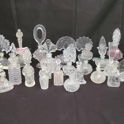 Antique Glass Perfume Bottles with Ornate Stoppers #2