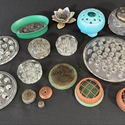 Antique Flower Frog Collection | Glass, Metal & Ceramic Holders