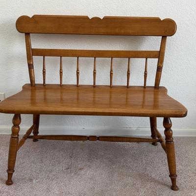 Early American Settee – Solid Wood with Turned Legs & Spindle Back | Settee #2