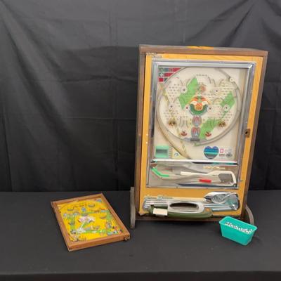 Nishijin Pachinko Machine & Poosh-M-Up Jr. 4-in-1 Pinball Game | Vintage Arcade Lot