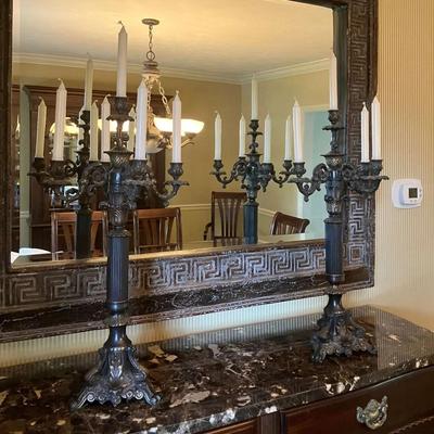 27" Heavy Ornate Candelabras