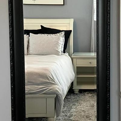Large Black Framed Full-Length Wall Mirror 