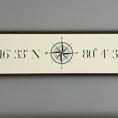 Latitude and Longitude Wood Sign
