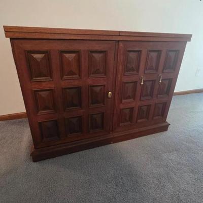 Vintage sewing cabinet w chair