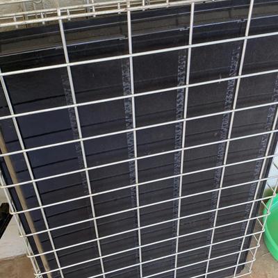 Silver Dog or Large Animal Crate With Locking Mechanism And Resistant Tray
