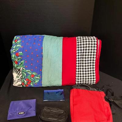 Cat Quilt, Big Skinny Wallet, Clear Blue Coin Purse, Black Belt Wallet, Red AARP Insulated Pouch