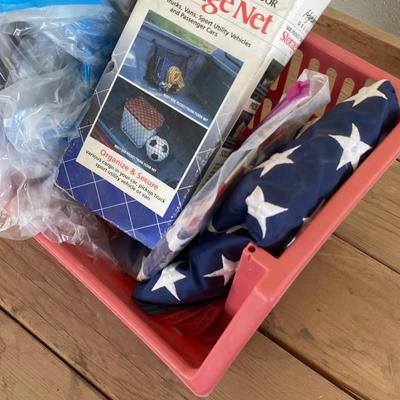 American Flag With Storage And Basket