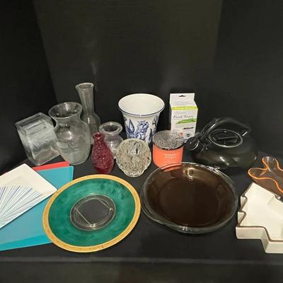 Kitchen Galore: Fit & Fresh Food Scale, Vases, Tea Pot, Candle, Decorative & Pie Plates, 17 Pieces