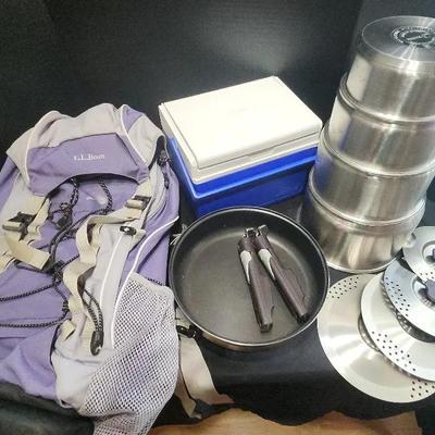 Camping Pots, Small Coleman Cooler, Camp Pack