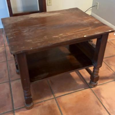 Small Square TV Table With Shelf