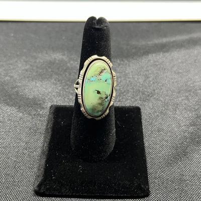 Turquoise Sterling Silver Ring - Size 7