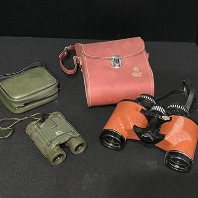Tasco Model 116 7x35 Binoculars + Tasco 8x21 Compact Binoculars in case