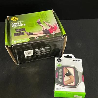 Gold’s Gym 10lb Pair Ankle Weights + Belkim Ease Fit Plus for iPod Nano