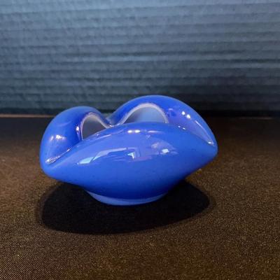 Murano Blue Glass Bowl Or Ashtray