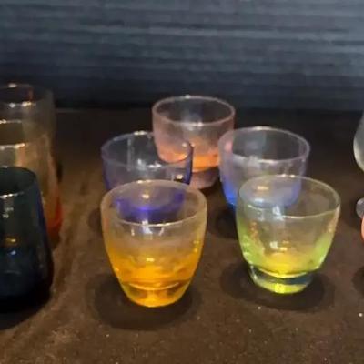 Mini Colored Brandy Snifters and Small Drink Shot Glasses