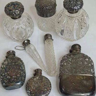 Antique & Vintage Glass with Sterling Silver