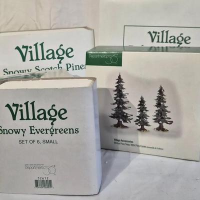 Department 56 Village Christmas Collection Handpainted Porcelain Accessories (mostly trees)