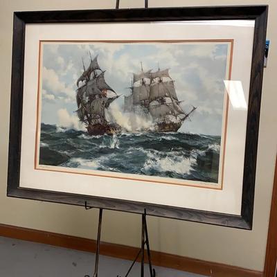 Wrought Iron Easel W/ “The Days Of Adventure” Print From Germany