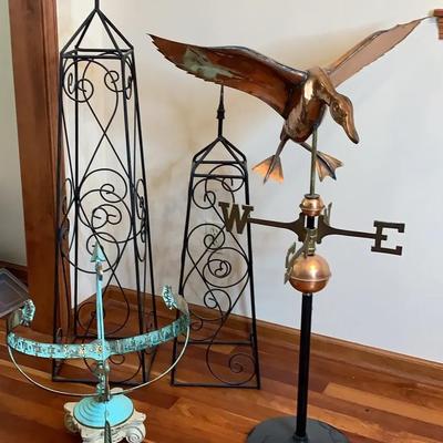 Brass, Copper & Wrought Iron Garden Decor