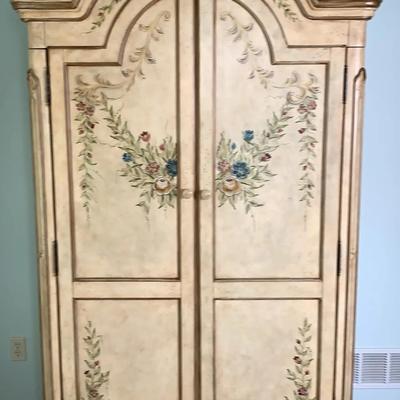 Contemporary Hand Painted Armoire 