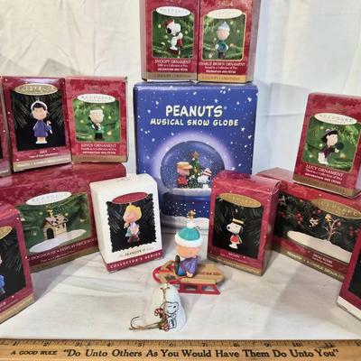 Peanuts 50 Years Commemorative Christmas Ornaments & Musical Snowglobe