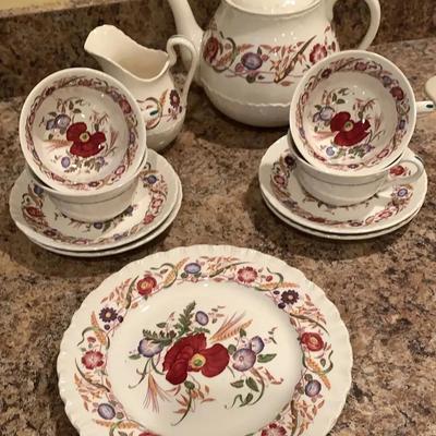 Wedgwood China; Cornflower (incomplete) Tea Set