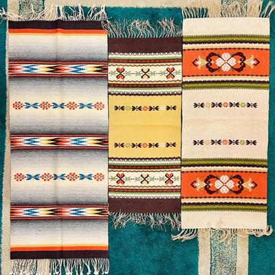 (3) Hand Woven Table Runners