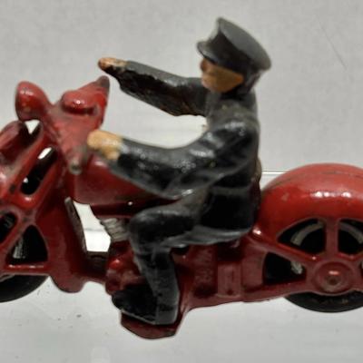 Hubley Cast Iron Police Officer on a Harley