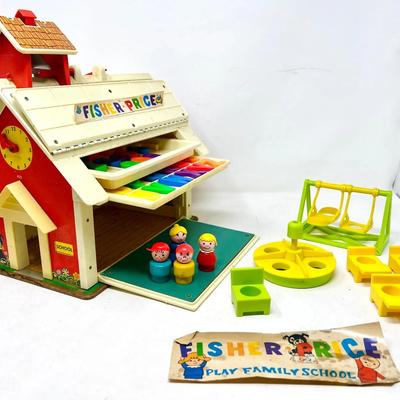 Vintage Fisher Price Little People Play Family School House