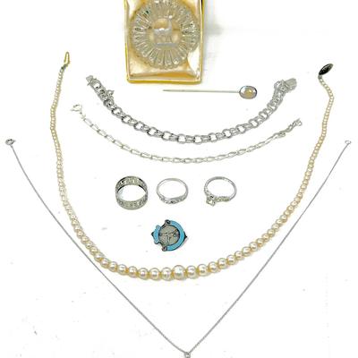 (10) Sterling Silver Rings, Pins, Bracelets and Necklaces