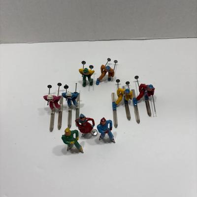 (9) Vintage Barclay Cast Metal Skiers and Skaters