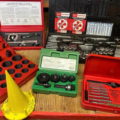 Tap & Die Sets -0 Ring Set- Tubing Tool Set - Knockout Punch Set Snap-On, Craftsman, Greenlee & More