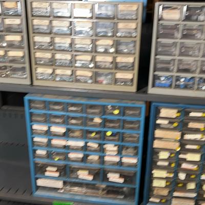 Group Of 5 Small Parts Cabinets With Contents Lot 32