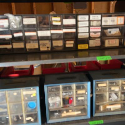 Group Of 5 Small Parts Cabinets With Contents Lot 27
