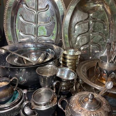 Assortment Of Silverplate Serving Dishes