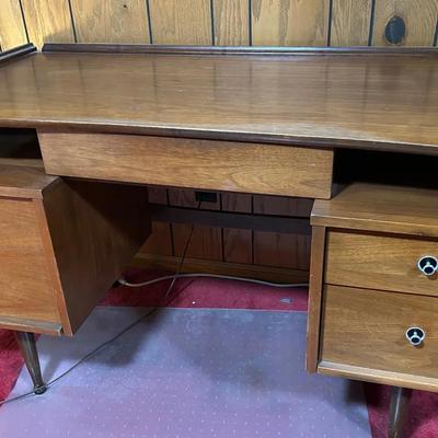 MCM Walnut Floating Desk - Mainline by Hooker