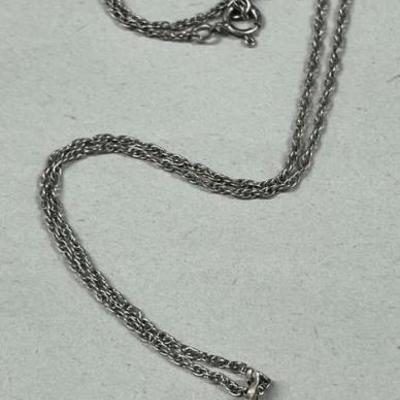 HST226- Silver Chain W/ 10k Rose & Yellow Gold Pendant 