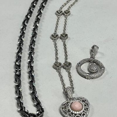 HST260- Judith Ripka (925 silver) & Nolan Miller Necklaces 