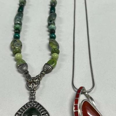 HST252- Set If Two Vintage Silver Necklaces 