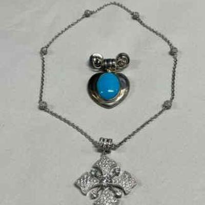HST261- 925 Silver Magnetic Chain With Two Pendants