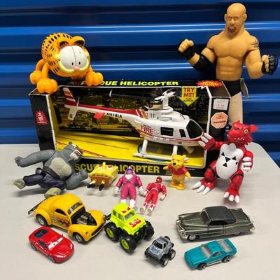 HST021- Vintage 90’s Toys! Helicopter & Cars 