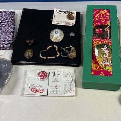 HST267 - Mystery Lot-Sarong, Shells, Champagne /Wine Sealers & More