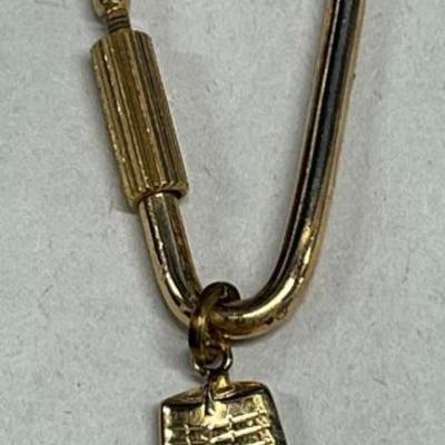 HST243- Vintage 10k Gold Charm W/ Gold Colored Key Ring 