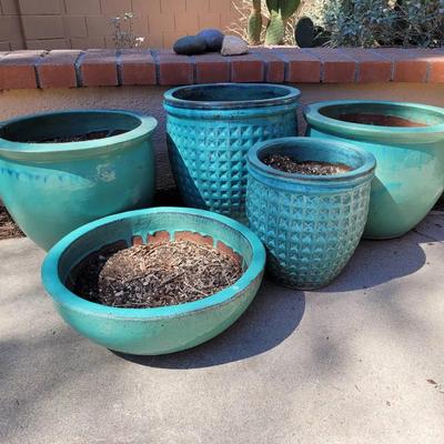 Big Turquoise Pots