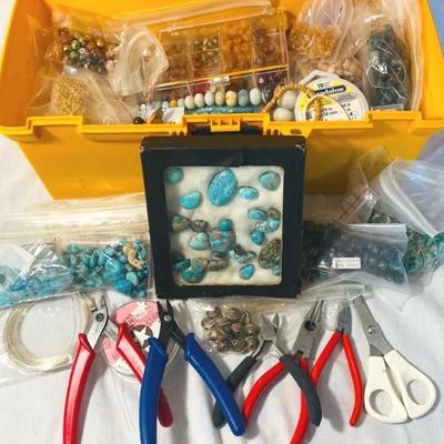 Box Filled With Jewelry Making Goods