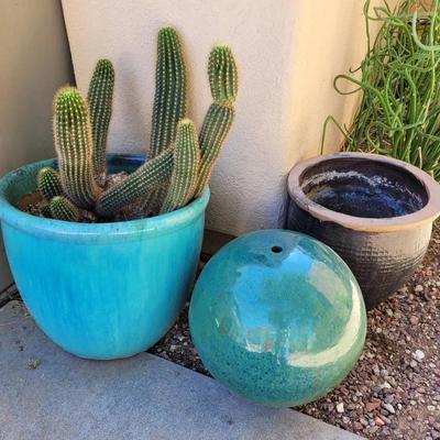 Turquoise Pots & Cactus 